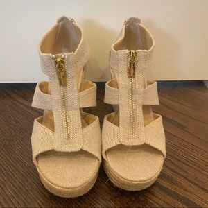 MICHAEL Michael Kors Wedges. Size 9. Beige.